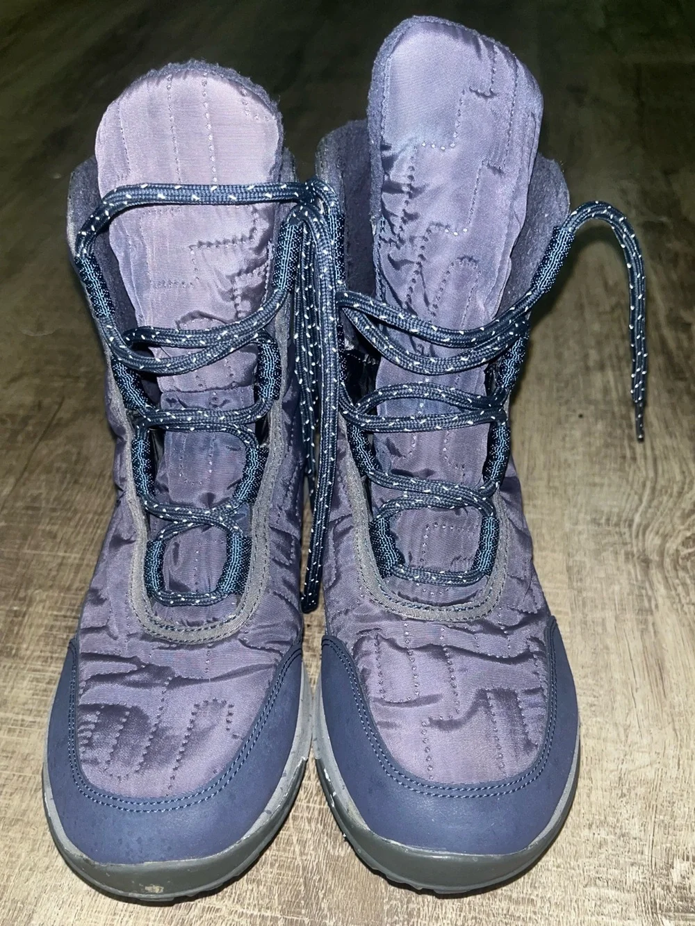 Chaco Women's Borealis Quilt Waterproof Snow Boots Blue Gray Size 8.5 VGUC